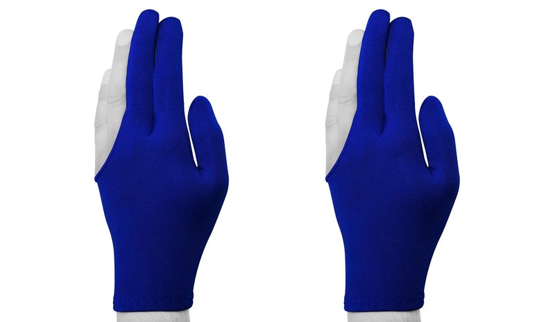 Quality gloves Billiard Fits Either Hand - One Size fits All - Choose Your Color (Blue 2 Pack) - Image 2